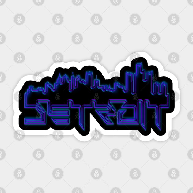 Detroit skyline Tee Sticker by Crazy Squirrel Graphics